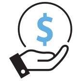 Hand and money icon